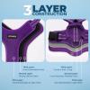 imageAir Frontier Mesh Dog Harness with and Reflective Dog Leash Set Reflective Stitching and Lightweight Breathable NoPull Design Adjustable Neck and Chest Straps for Small to Large Breeds  BUW MHarness Purple Mesh