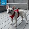 imageAir Frontier Mesh Dog Harness with and Reflective Dog Leash Set Reflective Stitching and Lightweight Breathable NoPull Design Adjustable Neck and Chest Straps for Small to Large Breeds  BUW MHarness Red Mesh