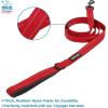 imageAir Frontier Mesh Dog Harness with and Reflective Dog Leash Set Reflective Stitching and Lightweight Breathable NoPull Design Adjustable Neck and Chest Straps for Small to Large Breeds  BUW MHarness Leash Set Red Mesh