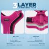 imageAir Frontier Mesh Dog Harness with and Reflective Dog Leash Set Reflective Stitching and Lightweight Breathable NoPull Design Adjustable Neck and Chest Straps for Small to Large Breeds  BUW MHarness Fuchsia Mesh