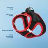imageBest Pet Supplies  All Weather Mesh Reflective No Pull Harness for Small Medium Dogs Cats  Secure with Hook ampamp Loop Fastener Buckle Double DRings  Blue Trim MHarness Red Trim