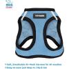 imageBest Pet Supplies  All Weather Mesh Reflective No Pull Harness for Small Medium Dogs Cats  Secure with Hook ampamp Loop Fastener Buckle Double DRings  Blue Trim MLeash Harness Set Baby Blue Base