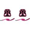 imageBest Pet Supplies  All Weather Mesh Reflective No Pull Harness for Small Medium Dogs Cats  Secure with Hook ampamp Loop Fastener Buckle Double DRings  Blue Trim MLeash Harness Set Pink