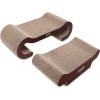 imageBest Pet Supplies Corrugated Cardboard Cat Scratcher Refill Pads Lounger and Fun Interactive Scratching Boards Claw Safe Durable Natural Recycled Materials Supports Active Play  DropletLounger I
