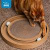 imageBest Pet Supplies Corrugated Cardboard Cat Scratcher Refill Pads Lounger and Fun Interactive Scratching Boards Claw Safe Durable Natural Recycled Materials Supports Active Play  DropletScratch  Spin