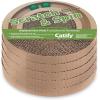 imageBest Pet Supplies Corrugated Cardboard Cat Scratcher Refill Pads Lounger and Fun Interactive Scratching Boards Claw Safe Durable Natural Recycled Materials Supports Active Play  Droplet5 Pack Round