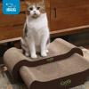 imageBest Pet Supplies Corrugated Cardboard Cat Scratcher Refill Pads Lounger and Fun Interactive Scratching Boards Claw Safe Durable Natural Recycled Materials Supports Active Play  DropletLounger I