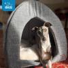 imageBest Pet Supplies Dog Pet Booster Seat Dog Car Seats for Small Dogs ampamp Medium Dogs Soft Plush Cushion with Comfortable Bedding Secure Straps and Tall Pillow BlacGray Linen