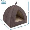 imageBest Pet Supplies Dog Pet Booster Seat Dog Car Seats for Small Dogs ampamp Medium Dogs Soft Plush Cushion with Comfortable Bedding Secure Straps and Tall Pillow BlacBrown Linen