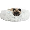 imageBest Pet Supplies Dog Pet Booster Seat Dog Car Seats for Small Dogs ampamp Medium Dogs Soft Plush Cushion with Comfortable Bedding Secure Straps and Tall Pillow BlacCalming Bed Light Warm Gray