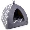 imageBest Pet Supplies Dog Pet Booster Seat Dog Car Seats for Small Dogs ampamp Medium Dogs Soft Plush Cushion with Comfortable Bedding Secure Straps and Tall Pillow BlacGray Lattice