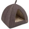 imageBest Pet Supplies Dog Pet Booster Seat Dog Car Seats for Small Dogs ampamp Medium Dogs Soft Plush Cushion with Comfortable Bedding Secure Straps and Tall Pillow BlacBrown Linen