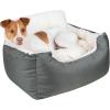 imageBest Pet Supplies Dog Pet Booster Seat Dog Car Seats for Small Dogs ampamp Medium Dogs Soft Plush Cushion with Comfortable Bedding Secure Straps and Tall Pillow BlacBooster Gray