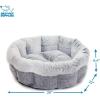 imageBest Pet Supplies Dog Pet Booster Seat Dog Car Seats for Small Dogs ampamp Medium Dogs Soft Plush Cushion with Comfortable Bedding Secure Straps and Tall Pillow BlacRound Bed Light Gray