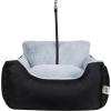 imageBest Pet Supplies Dog Pet Booster Seat Dog Car Seats for Small Dogs ampamp Medium Dogs Soft Plush Cushion with Comfortable Bedding Secure Straps and Tall Pillow BlacBooster Black