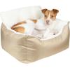 imageBest Pet Supplies Dog Pet Booster Seat Dog Car Seats for Small Dogs ampamp Medium Dogs Soft Plush Cushion with Comfortable Bedding Secure Straps and Tall Pillow BlacBooster Brown