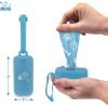 imageBest Pet Supplies Dog Poop Bag Holder Leash Attachment with 30 Bags Reusable Dispenser for Travel Walking Park and Outdoor Use Durable with ClipOn  Fuchsia Pack of 2Baby Blue Plastic