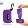 imageBest Pet Supplies Dog Poop Bag Holder Leash Attachment with 30 Bags Reusable Dispenser for Travel Walking Park and Outdoor Use Durable with ClipOn  Fuchsia Pack of 2Purple Mesh