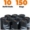 imageBest Pet Supplies Dog Poop Bags 150 Bags for Waste Refuse Cleanup Doggy Roll Replacements for Outdoor Puppy Walking and Travel Leak Proof and Tear Resistant Thick Plastic  Pink HeartGRS Black