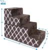 imageBest Pet Supplies Dog Stairs ampamp Steps  Foam Steps for Small Dogs ampamp Cats NonSlip Indoor Balanced Pet Step Support Dog Ramp No Assembly Brown Linen Foldable 2Step 12inch HeightBrown Lattice Print