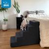 imageBest Pet Supplies Dog Stairs ampamp Steps  Foam Steps for Small Dogs ampamp Cats NonSlip Indoor Balanced Pet Step Support Dog Ramp No Assembly Brown Linen Foldable 2Step 12inch HeightDark Gray Linen