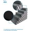 imageBest Pet Supplies Dog Stairs ampamp Steps  Foam Steps for Small Dogs ampamp Cats NonSlip Indoor Balanced Pet Step Support Dog Ramp No Assembly Brown Linen Foldable 2Step 12inch HeightGray Lattice Print