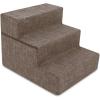 imageBest Pet Supplies Dog Stairs ampamp Steps  Foam Steps for Small Dogs ampamp Cats NonSlip Indoor Balanced Pet Step Support Dog Ramp No Assembly Brown Linen Foldable 2Step 12inch HeightBrown Linen