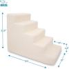 imageBest Pet Supplies Dog Stairs ampamp Steps  Foam Steps for Small Dogs ampamp Cats NonSlip Indoor Balanced Pet Step Support Dog Ramp No Assembly Brown Linen Foldable 2Step 12inch HeightLambswool