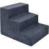 imageBest Pet Supplies Dog Stairs ampamp Steps  Foam Steps for Small Dogs ampamp Cats NonSlip Indoor Balanced Pet Step Support Dog Ramp No Assembly Brown Linen Foldable 2Step 12inch HeightDark Gray Linen