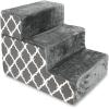 imageBest Pet Supplies Dog Stairs ampamp Steps  Foam Steps for Small Dogs ampamp Cats NonSlip Indoor Balanced Pet Step Support Dog Ramp No Assembly Brown Linen Foldable 2Step 12inch HeightGray Lattice Print