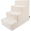 imageBest Pet Supplies Dog Stairs ampamp Steps  Foam Steps for Small Dogs ampamp Cats NonSlip Indoor Balanced Pet Step Support Dog Ramp No Assembly Brown Linen Foldable 2Step 12inch HeightIvory