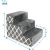 imageBest Pet Supplies Dog Stairs ampamp Steps  Foam Steps for Small Dogs ampamp Cats NonSlip Indoor Balanced Pet Step Support Dog Ramp No Assembly Brown Linen Foldable 2Step 12inch HeightGray Lattice Print