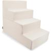 imageBest Pet Supplies Dog Stairs ampamp Steps  Foam Steps for Small Dogs ampamp Cats NonSlip Indoor Balanced Pet Step Support Dog Ramp No Assembly Brown Linen Foldable 2Step 12inch HeightIvory