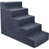 imageBest Pet Supplies Dog Stairs ampamp Steps  Foam Steps for Small Dogs ampamp Cats NonSlip Indoor Balanced Pet Step Support Dog Ramp No Assembly Brown Linen Foldable 2Step 12inch HeightDark Gray Linen