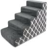 imageBest Pet Supplies Dog Stairs ampamp Steps  Foam Steps for Small Dogs ampamp Cats NonSlip Indoor Balanced Pet Step Support Dog Ramp No Assembly Brown Linen Foldable 2Step 12inch HeightGray Lattice Print