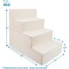 imageBest Pet Supplies Dog Stairs ampamp Steps  Foam Steps for Small Dogs ampamp Cats NonSlip Indoor Balanced Pet Step Support Dog Ramp No Assembly Brown Linen Foldable 2Step 12inch HeightIvory