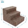 imageBest Pet Supplies Dog Stairs ampamp Steps  Foam Steps for Small Dogs ampamp Cats NonSlip Indoor Balanced Pet Step Support Dog Ramp No Assembly Brown Linen Foldable 2Step 12inch HeightBrown Linen