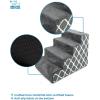 imageBest Pet Supplies Dog Stairs ampamp Steps  Foam Steps for Small Dogs ampamp Cats NonSlip Indoor Balanced Pet Step Support Dog Ramp No Assembly Brown Linen Foldable 2Step 12inch HeightGray Lattice Print