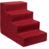 imageBest Pet Supplies Dog Stairs ampamp Steps  Foam Steps for Small Dogs ampamp Cats NonSlip Indoor Balanced Pet Step Support Dog Ramp No Assembly Brown Linen Foldable 2Step 12inch HeightBrick Red