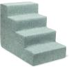 imageBest Pet Supplies Dog Stairs ampamp Steps  Foam Steps for Small Dogs ampamp Cats NonSlip Indoor Balanced Pet Step Support Dog Ramp No Assembly Brown Linen Foldable 2Step 12inch HeightPale Teal