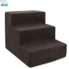 imageBest Pet Supplies Dog Stairs ampamp Steps  Foam Steps for Small Dogs ampamp Cats NonSlip Indoor Balanced Pet Step Support Dog Ramp No Assembly Brown Linen Foldable 2Step 12inch HeightDark Brown