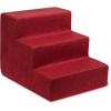 imageBest Pet Supplies Dog Stairs ampamp Steps  Foam Steps for Small Dogs ampamp Cats NonSlip Indoor Balanced Pet Step Support Dog Ramp No Assembly Brown Linen Foldable 2Step 12inch HeightBrick Red