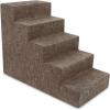 imageBest Pet Supplies Dog Stairs ampamp Steps  Foam Steps for Small Dogs ampamp Cats NonSlip Indoor Balanced Pet Step Support Dog Ramp No Assembly Brown Linen Foldable 2Step 12inch HeightBrown Linen