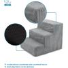 imageBest Pet Supplies Dog Stairs ampamp Steps  Foam Steps for Small Dogs ampamp Cats NonSlip Indoor Balanced Pet Step Support Dog Ramp No Assembly Brown Linen Foldable 2Step 12inch HeightGray