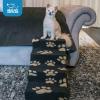 imageBest Pet Supplies Dog Stairs ampamp Steps  Foam Steps for Small Dogs ampamp Cats NonSlip Indoor Balanced Pet Step Support Dog Ramp No Assembly Brown Linen Foldable 2Step 12inch HeightPaw Print on Black