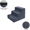 imageBest Pet Supplies Dog Stairs ampamp Steps  Foam Steps for Small Dogs ampamp Cats NonSlip Indoor Balanced Pet Step Support Dog Ramp No Assembly Brown Linen Foldable 2Step 12inch HeightDark Gray Linen