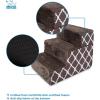 imageBest Pet Supplies Dog Stairs ampamp Steps  Foam Steps for Small Dogs ampamp Cats NonSlip Indoor Balanced Pet Step Support Dog Ramp No Assembly Brown Linen Foldable 2Step 12inch HeightBrown Lattice Print