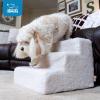 imageBest Pet Supplies Dog Stairs ampamp Steps  Foam Steps for Small Dogs ampamp Cats NonSlip Indoor Balanced Pet Step Support Dog Ramp No Assembly Brown Linen Foldable 2Step 12inch HeightMustard