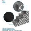 imageBest Pet Supplies Dog Stairs ampamp Steps  Foam Steps for Small Dogs ampamp Cats NonSlip Indoor Balanced Pet Step Support Dog Ramp No Assembly Brown Linen Foldable 2Step 12inch HeightGray Lattice Print
