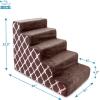 imageBest Pet Supplies Dog Stairs ampamp Steps  Foam Steps for Small Dogs ampamp Cats NonSlip Indoor Balanced Pet Step Support Dog Ramp No Assembly Brown Linen Foldable 2Step 12inch HeightBrown Lattice Print